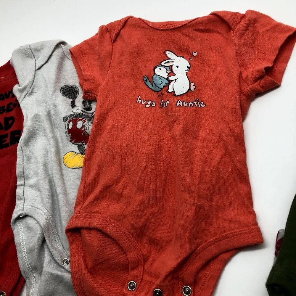 BUNDLE of Girls 3-6M Bodysuits Short Sleeve‎ Best Dad Auntie Mickey Carter's